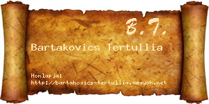 Bartakovics Tertullia névjegykártya